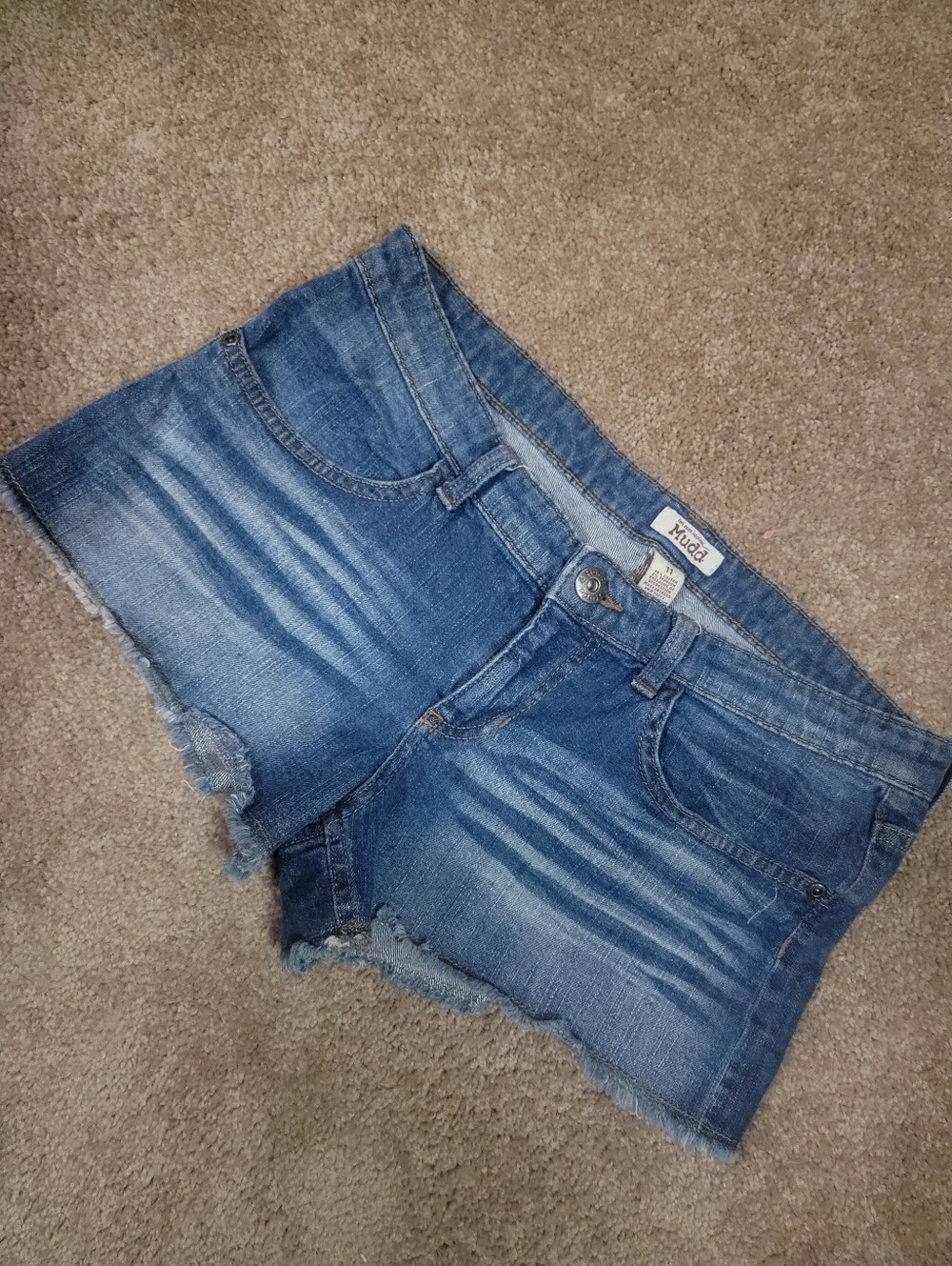 Mudd Juniors Medium Blue Distressed Denim Cutoff Shorts Sz 11